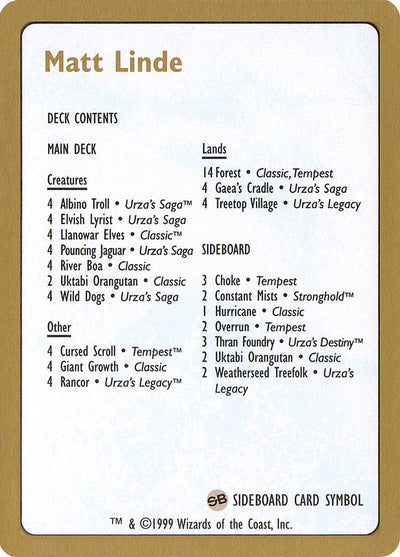 Matt Linde Decklist [World Championship Decks 1999]