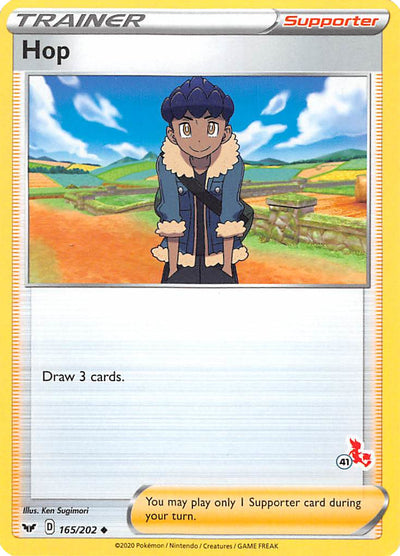 Hop (165/202) (Cinderace Stamp #41) [Battle Academy 2022]