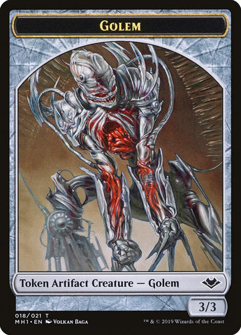 Soldier (004) // Golem (018) Double-Sided Token [Modern Horizons Tokens]