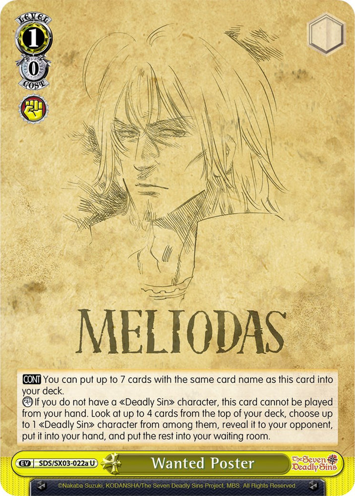 Wanted Poster (SDS/SX03-022a U) [The Seven Deadly Sins]