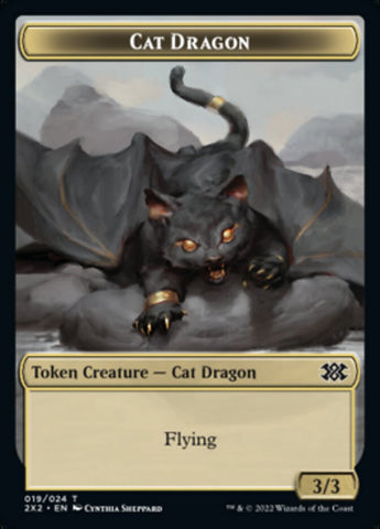 Cat Dragon // Knight Double-Sided Token [Double Masters 2022 Tokens]