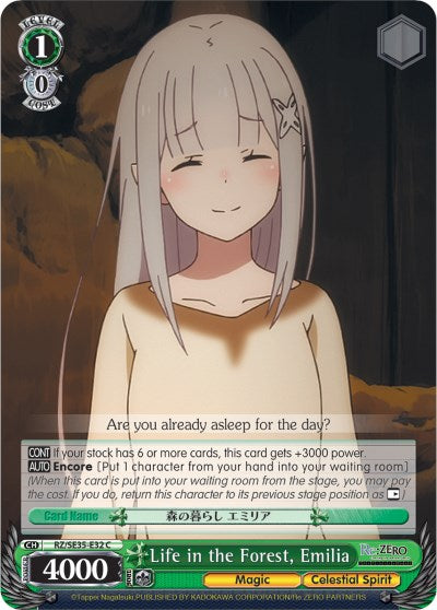 Life in the Forest, Emilia (RZ/SE35-E32 C) (Parallel Foil) [Re:ZERO: The Frozen Bond]