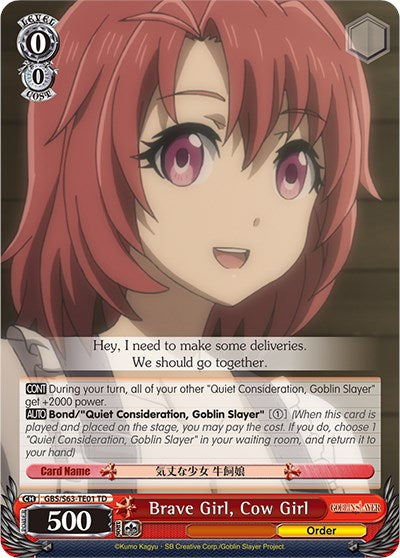 Brave Girl, Cow Girl (GBS/S63-TE01 TD) [Goblin Slayer]