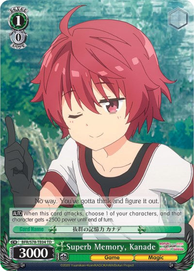 Superb Memory, Kanade (BFR/S78-TE04 TD) [BOFURI: I Don't Want to Get Hurt, so I'll Max Out My Defense]
