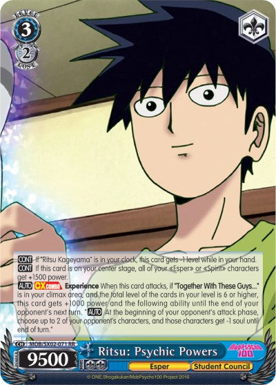 Ritsu: Psychic Powers (MOB/SX02-071 RR) [Mob Psycho 100]