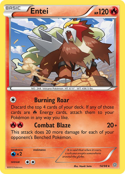 Entei (14/98) (Cosmos Holo) (Blister Exclusive) [XY: Ancient Origins]