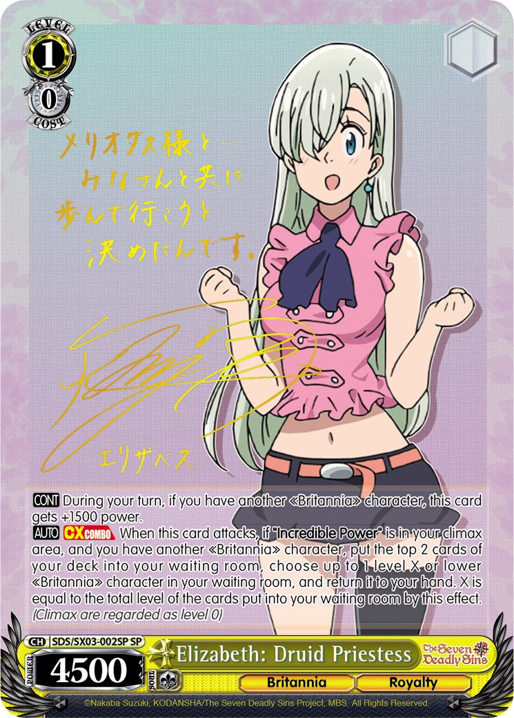 Elizabeth: Druid Priestess (SDS/SX03-002SP SP) [The Seven Deadly Sins]